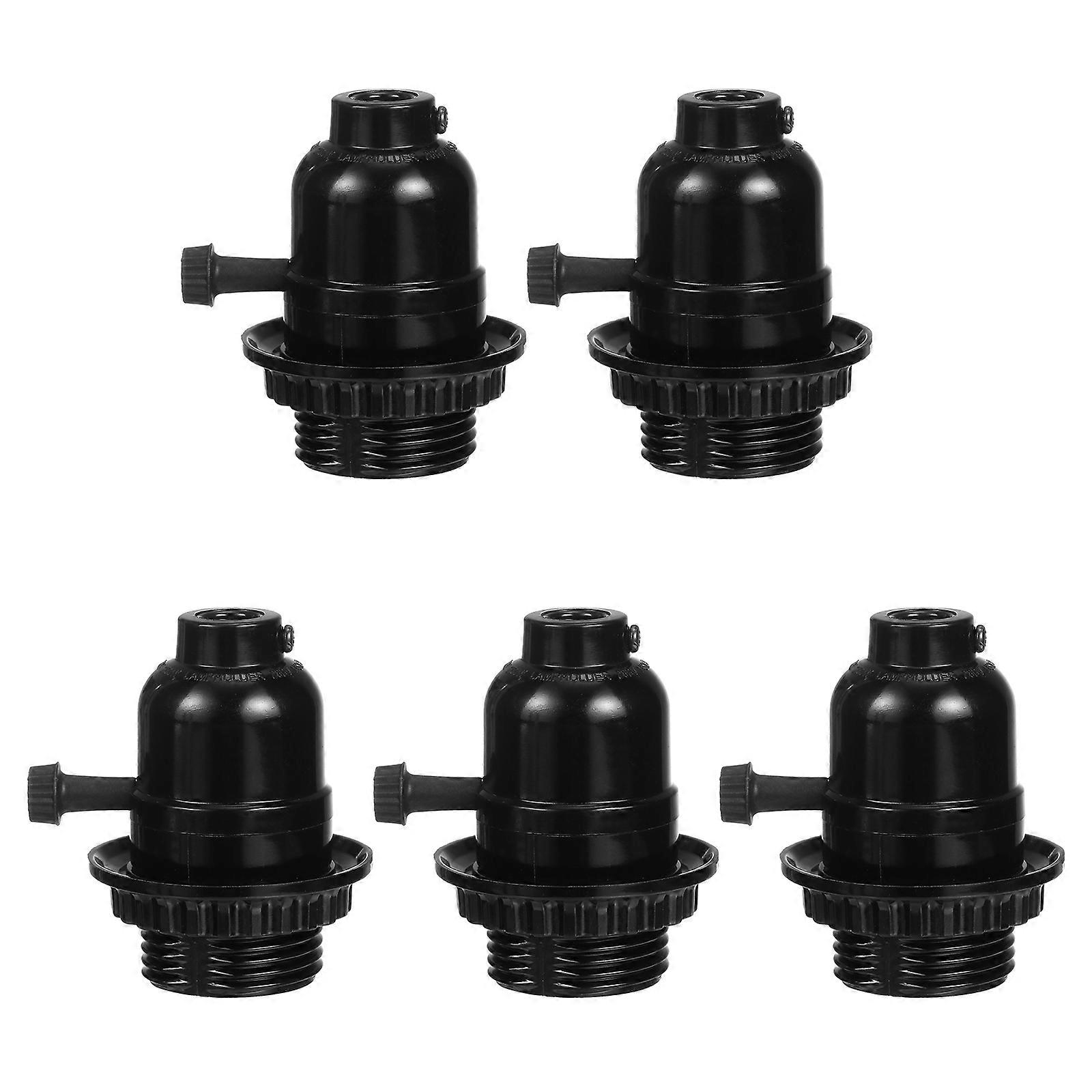5PCS E26 Pendant Light Socket Bakelite Vintage Lamp Holder With Switch And Ring