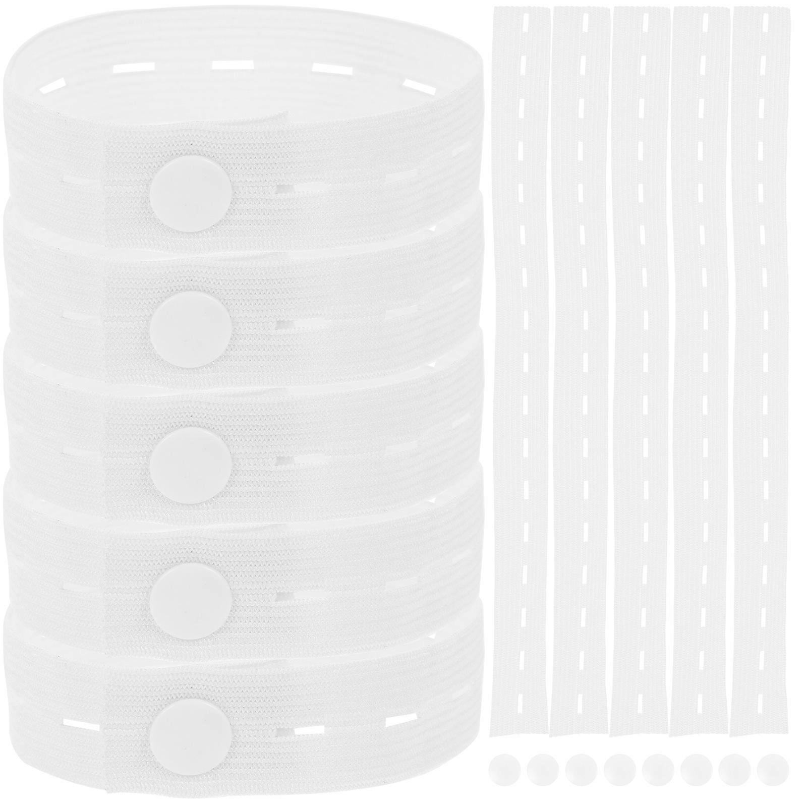 50pcs Elastic Band with Buttonholes for Bed Sheet Clothes Blanket Closet Organizer