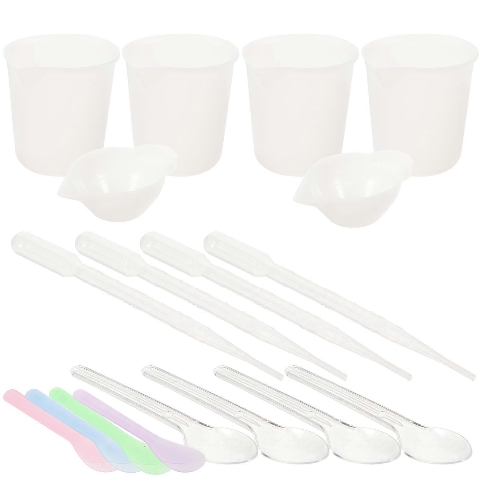 Plastic Measuring Cups for Resin 1Set Transparent for DIY Use with Peel-Off Reusability