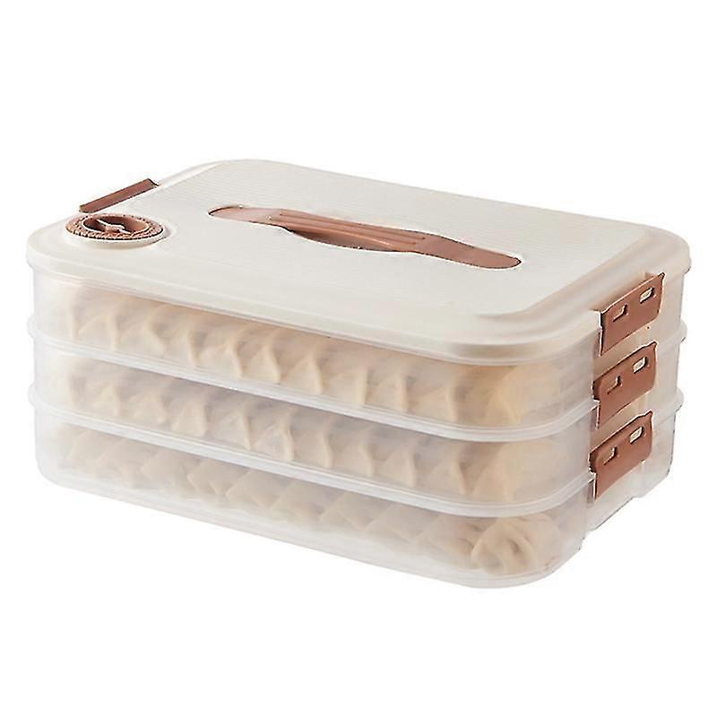 Type A 3-Layer Dumpling Steamed Bun Storage Box PP5 Dumpling Freezer Storage Box with Lid (BPA