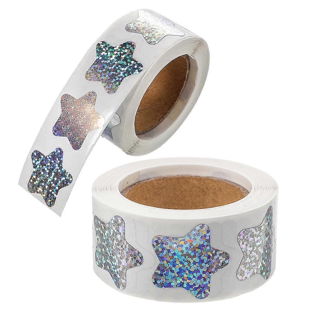 2 Rolls of Star Shaped Reward Stickers Self Adhesive Decorative Labels for Crafts and Decoration
