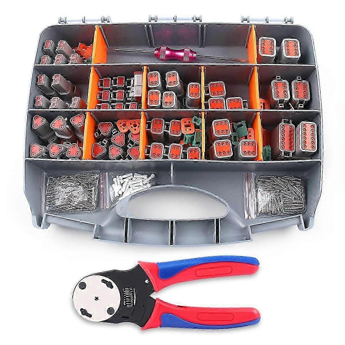 338Pcs Dt Deutsch Connector Kit - 2 3 4 6 8 12 Pin Connectors, Crimping Tool, Removal Tool, Car Ele
