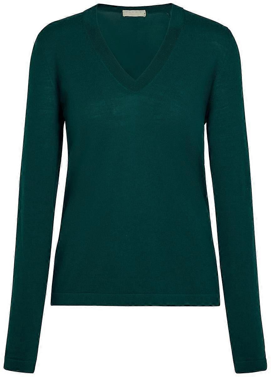 Falke Merino X-Fine Maglione con scollo a V - Verde pavone
