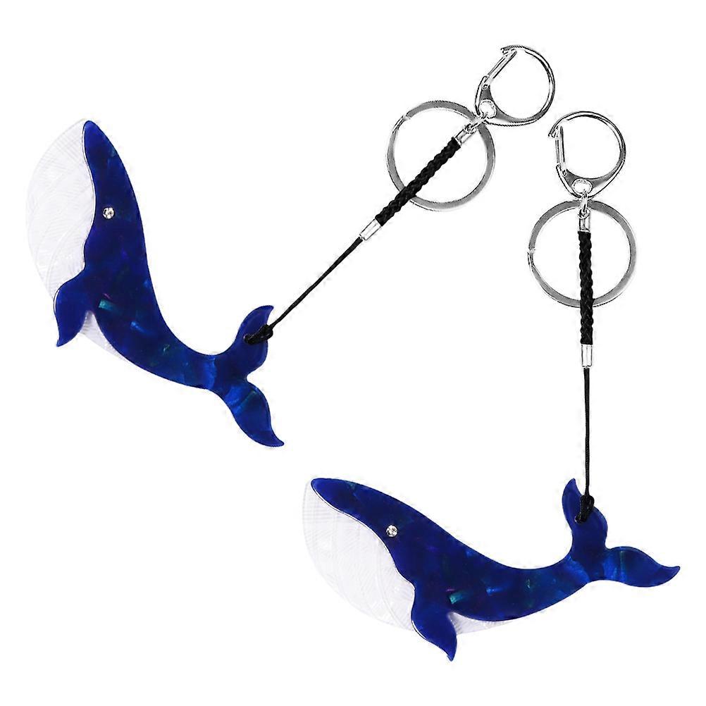 Animal Themed Bag Hanging Ornament 2Pcs Whale Keychain Accessory For