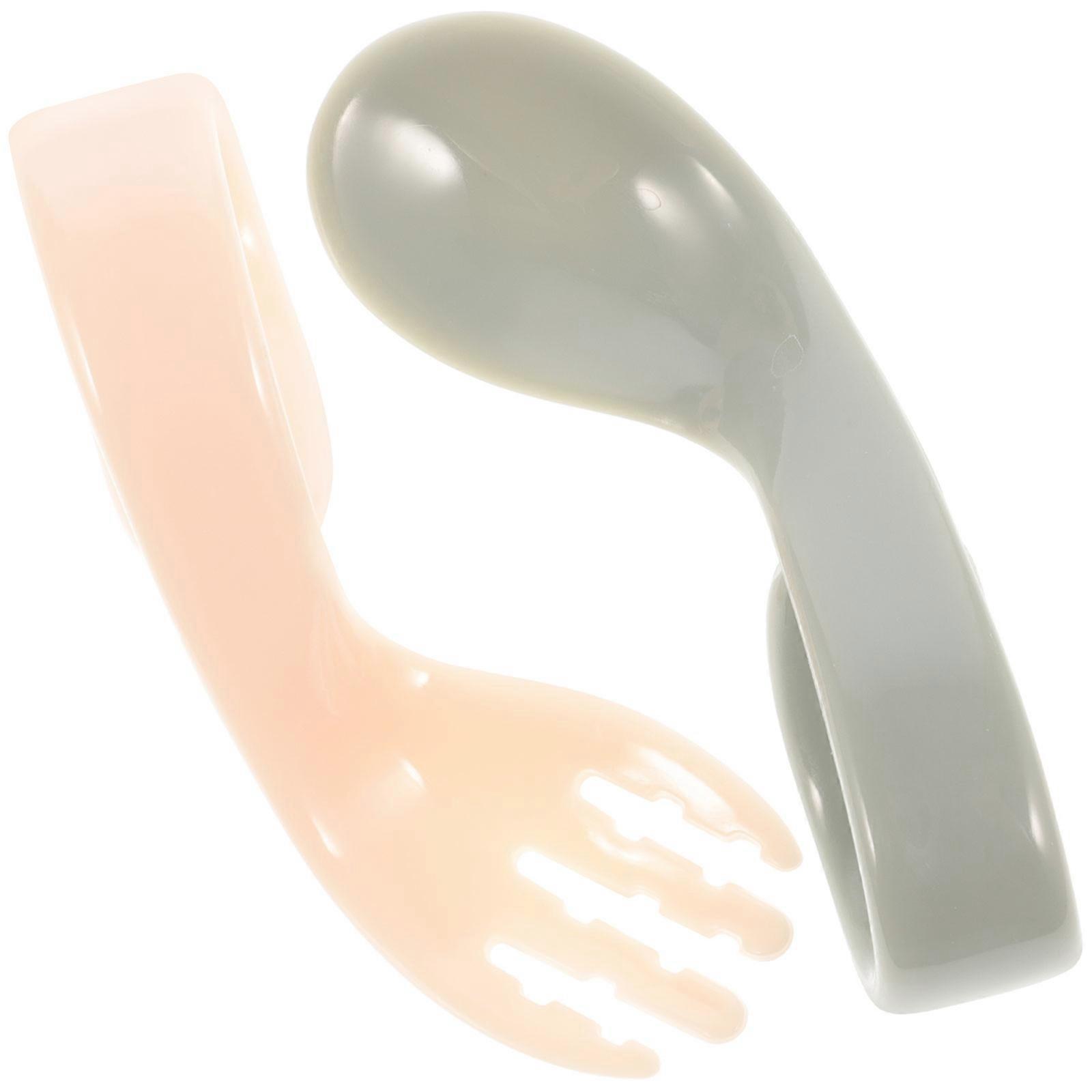 Durable Training Tableware with Curved Design for Kids Green PP Material High Temperature Resistance