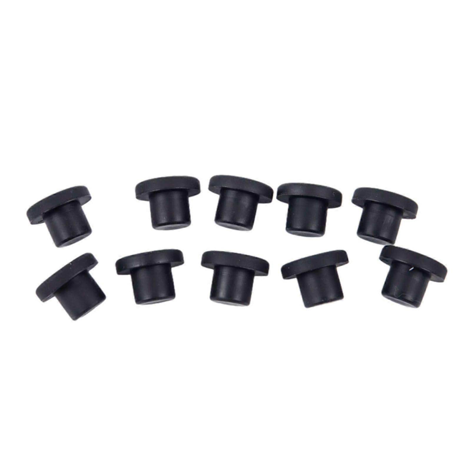 Rubber Hole Plugs 10pcs Solid Rubber Caps 3.5-12mm T Type Dustproof High Temperature Resistance End Caps Noir 5mm