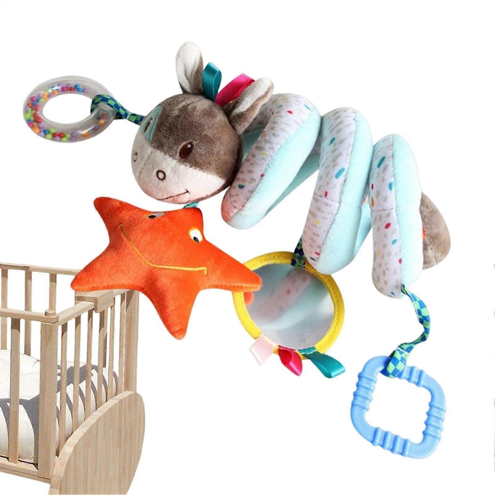 Car Play Trolley Nativity Toy Nativity Rattles Baby Sensory Wrap Plush Soft Hangable Animal Shape for Children and Playing
