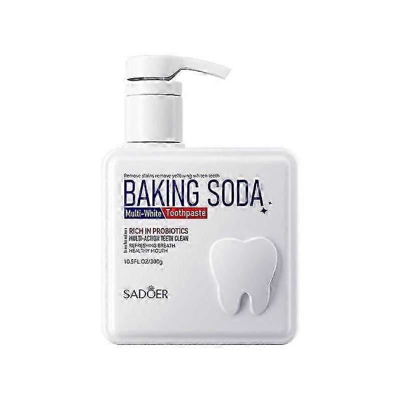Baking Soda Multi-Whitening Toothpaste with Probiotics for Stain Removal, Fluoride-Free and Minty Fresh Breath