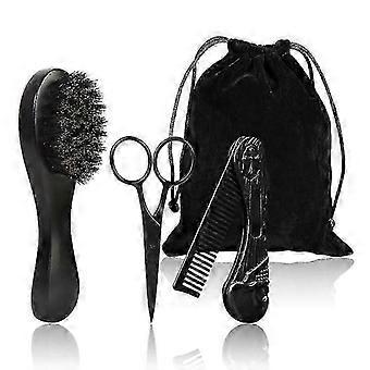 Barba Suit Uomo Manico In Legno Setola Capelli Rotti Spazzola In Lega di Zinco Pettine Pieghevole