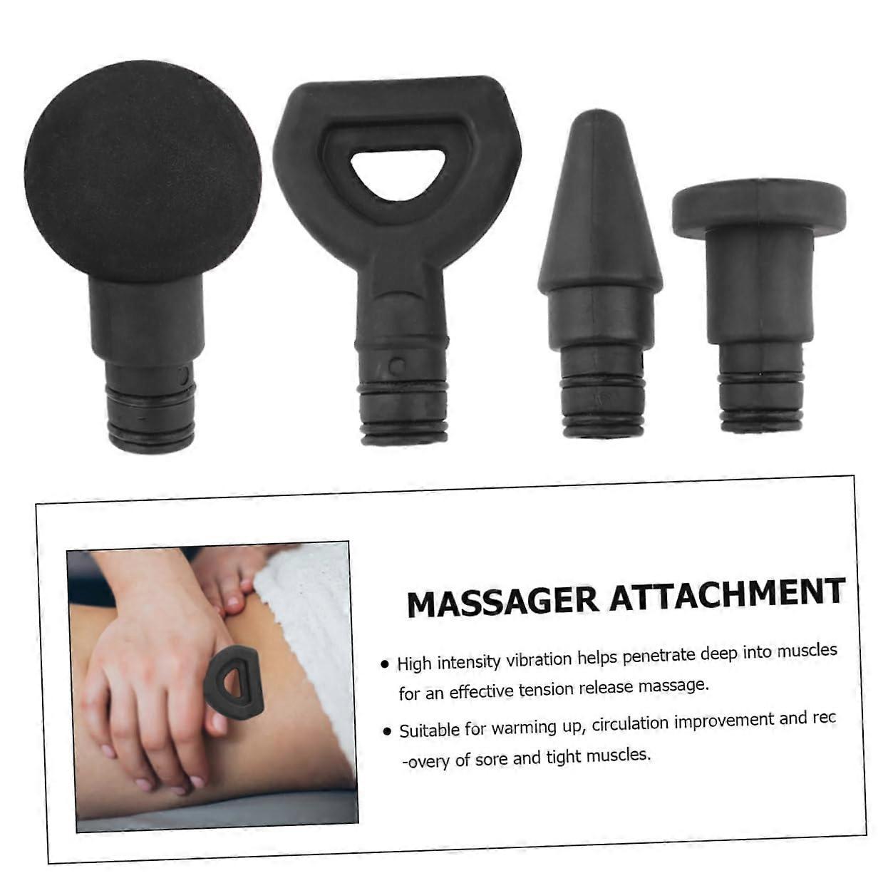 4pcs/set muscle relaxation trigger point massager ball replacement massage adapter (black)