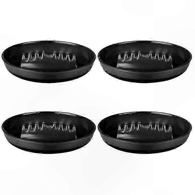 Large Round Melamine Ashtray Set, Heat Resistant & Stackable, 7 Grooves for Easy Use