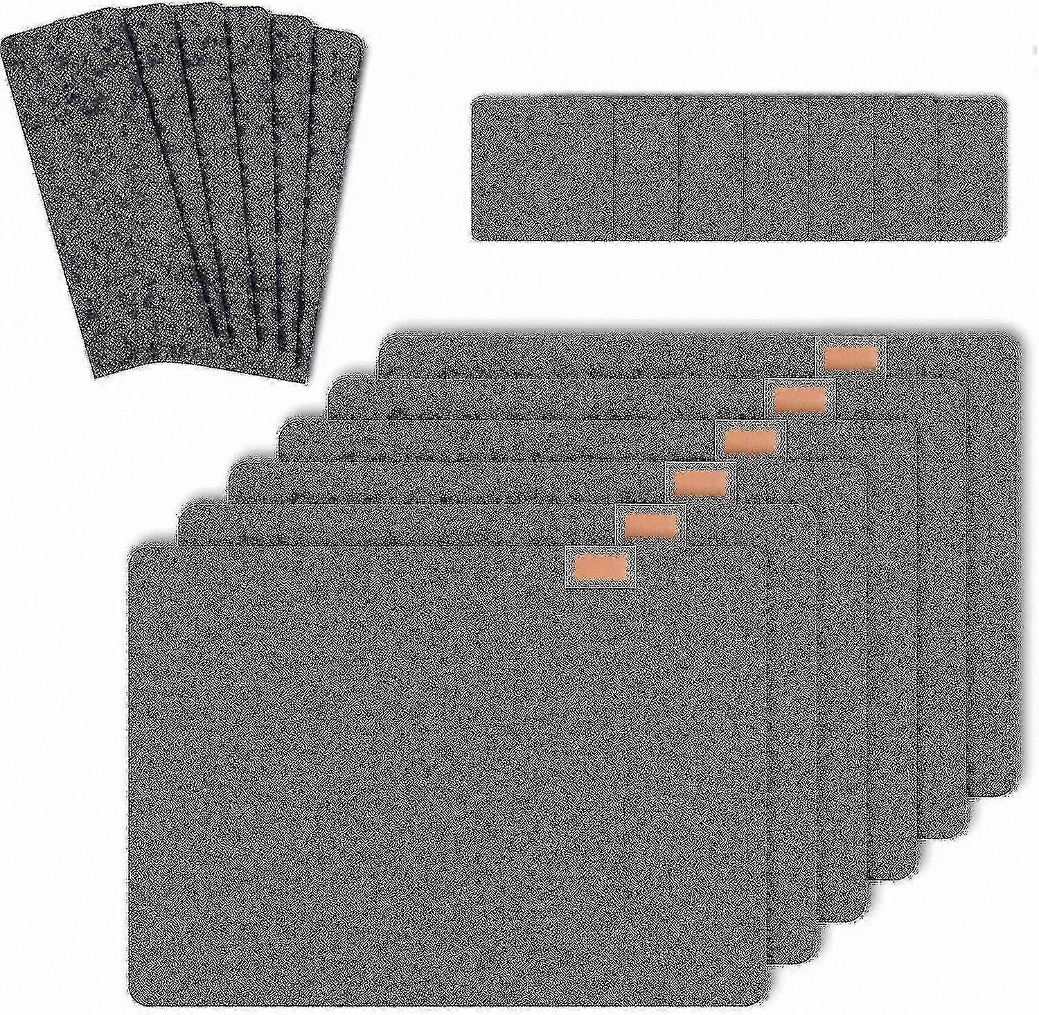 Set of 6 Reusable Felt Placemats in Anthracite Gray for Everyday Dining