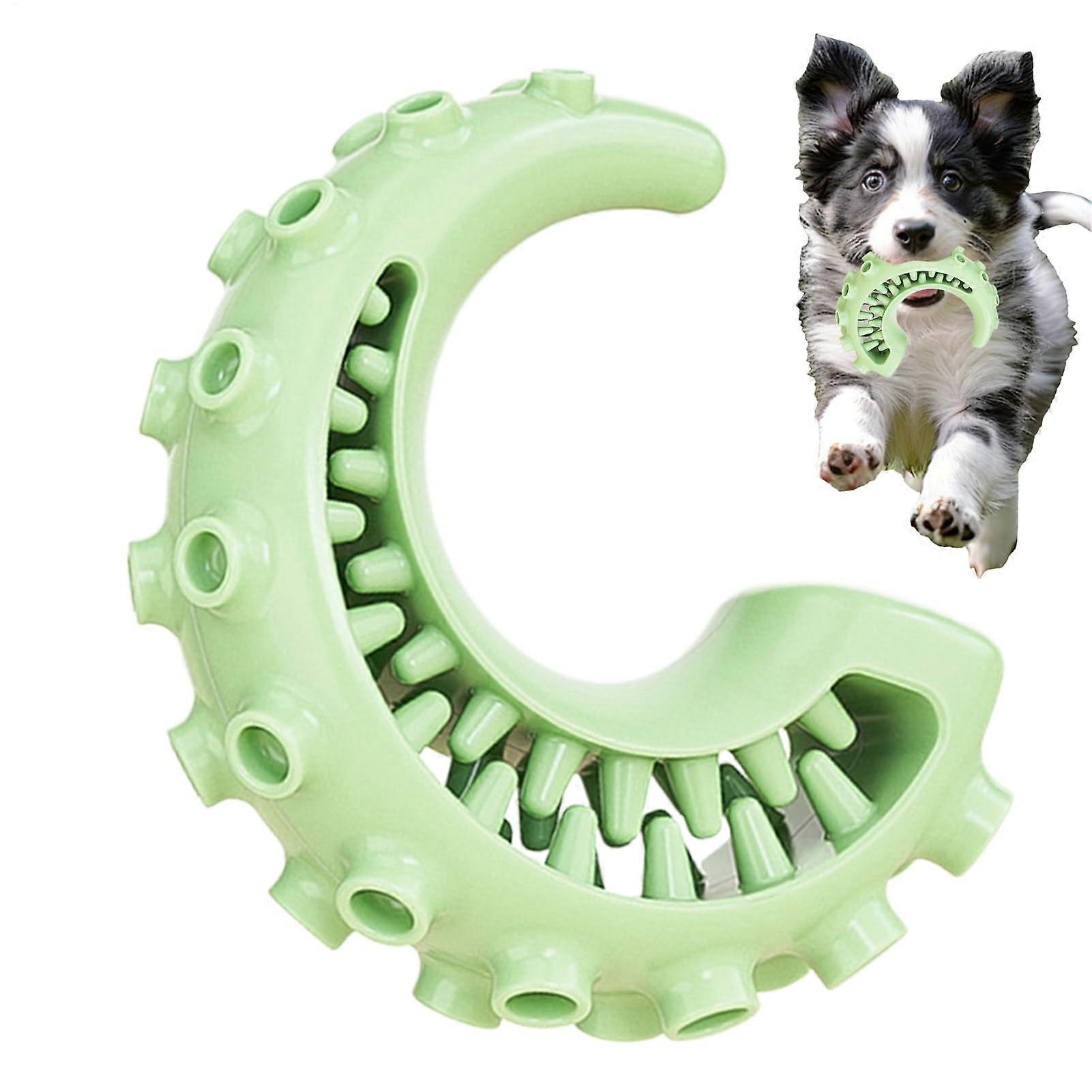 Dog Teething Toys for Puppies, Squid Tentacles Chew Toy, Fillable Food Design, Teeth Cleaning, 4.33" Green