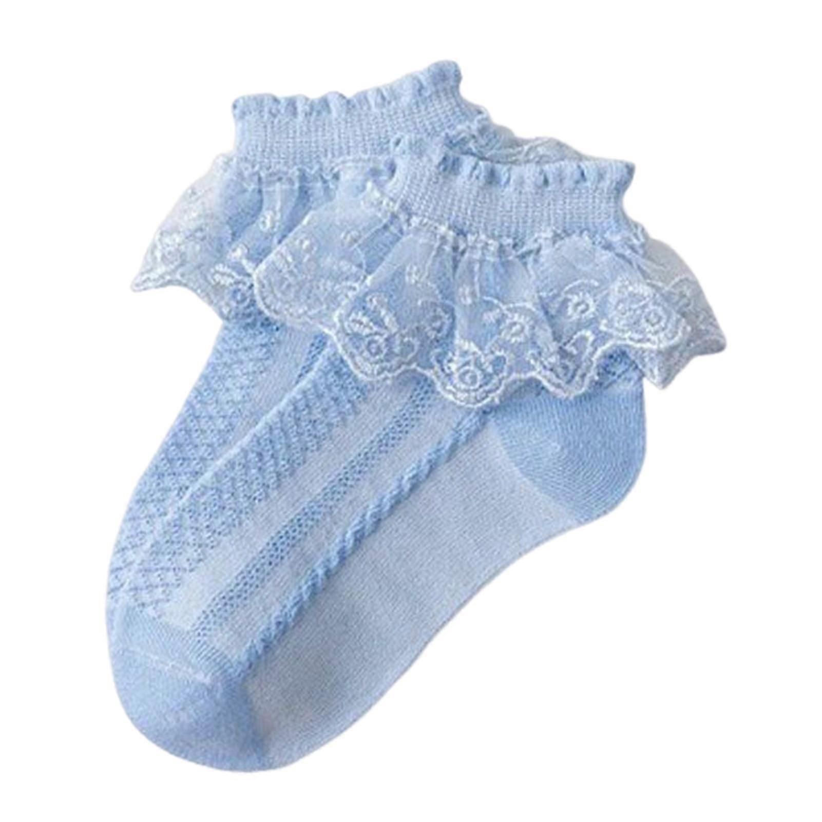 גרבי קפלים תחרה לתינוקת בצבעים טהורים גרבי שמלת ריקוד נסיכה לתינוקות