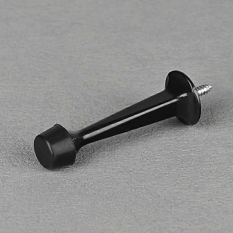 1 Pack Black Heavy Duty Solid Rigid Door Stop with Soft Rubber Tip