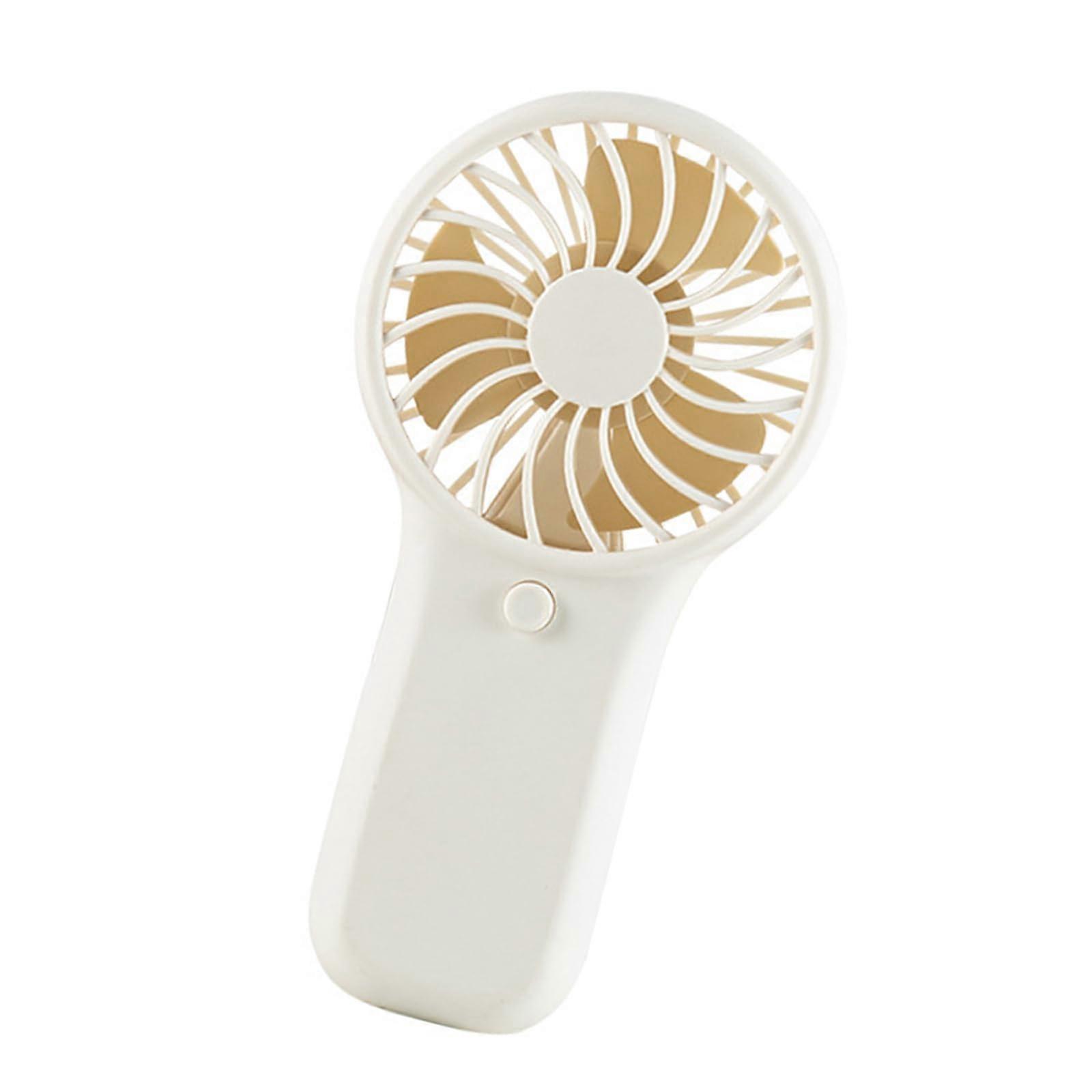 Hand Fan Pocket-Sized Cooling Fan Battery-Powered Lightweight Portable For Camping, Concerts, Dorm Use White