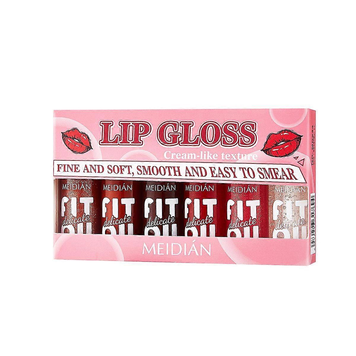 6 Colors Creamy Lip Gloss Set Velvet Smooth, Long-Lasting & Non-Sticky Lip Tint Glow Lip Oil for Woman Moisturizing Lipgloss Pack