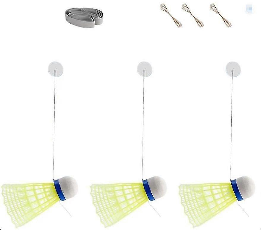 3 Pack Badminton Training Tool, Badminton Single-player Rebound Trainer, Self-study Stretch Badminton Racket Training Practice Machine