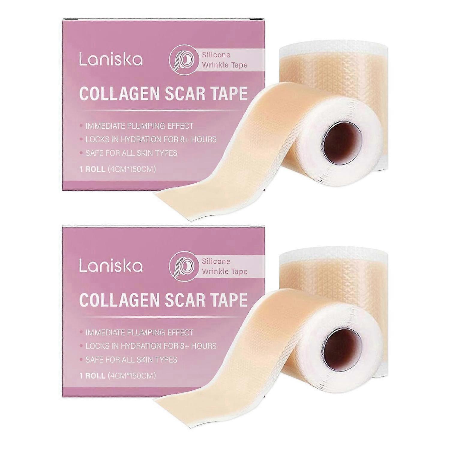 Collagen Scar Tape For Face, Losveo Silicone Scar Sheets For Face Wrinkles, Anti-Aging 4x150cm Roll