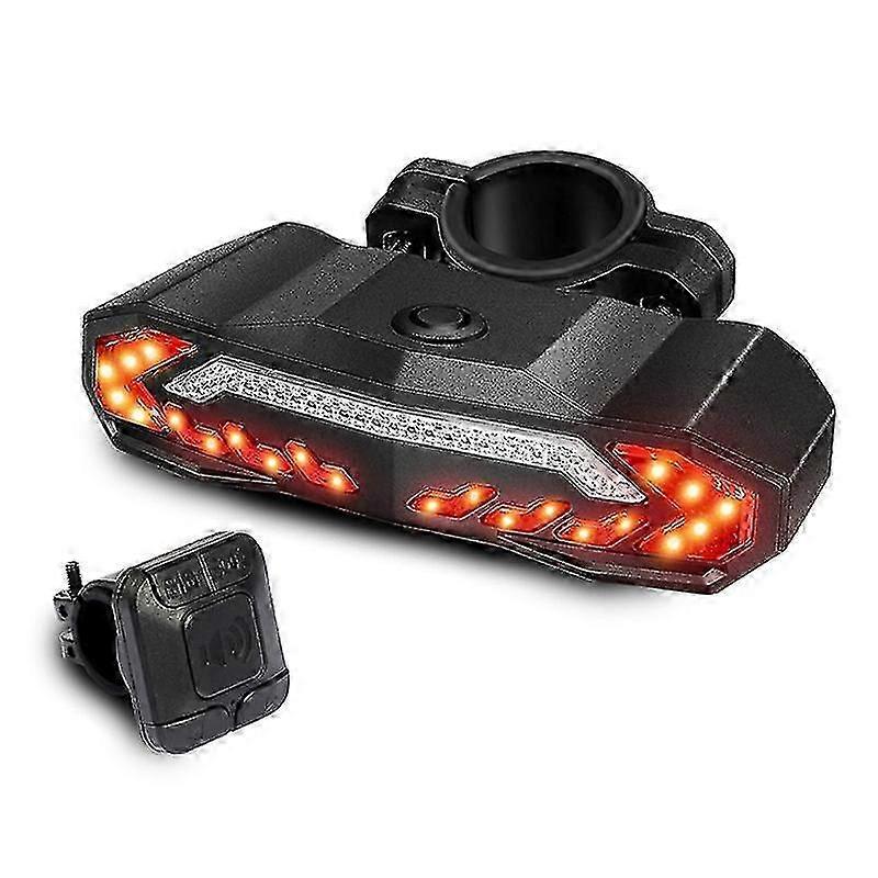 Fanale posteriore per bicicletta intelligente con indicatore di direzione e luce del freno, clacson di allarme per bicicletta con telecomando, accensione / spegnimento automatico ricaricabile impermeabile per bicicletta Hor