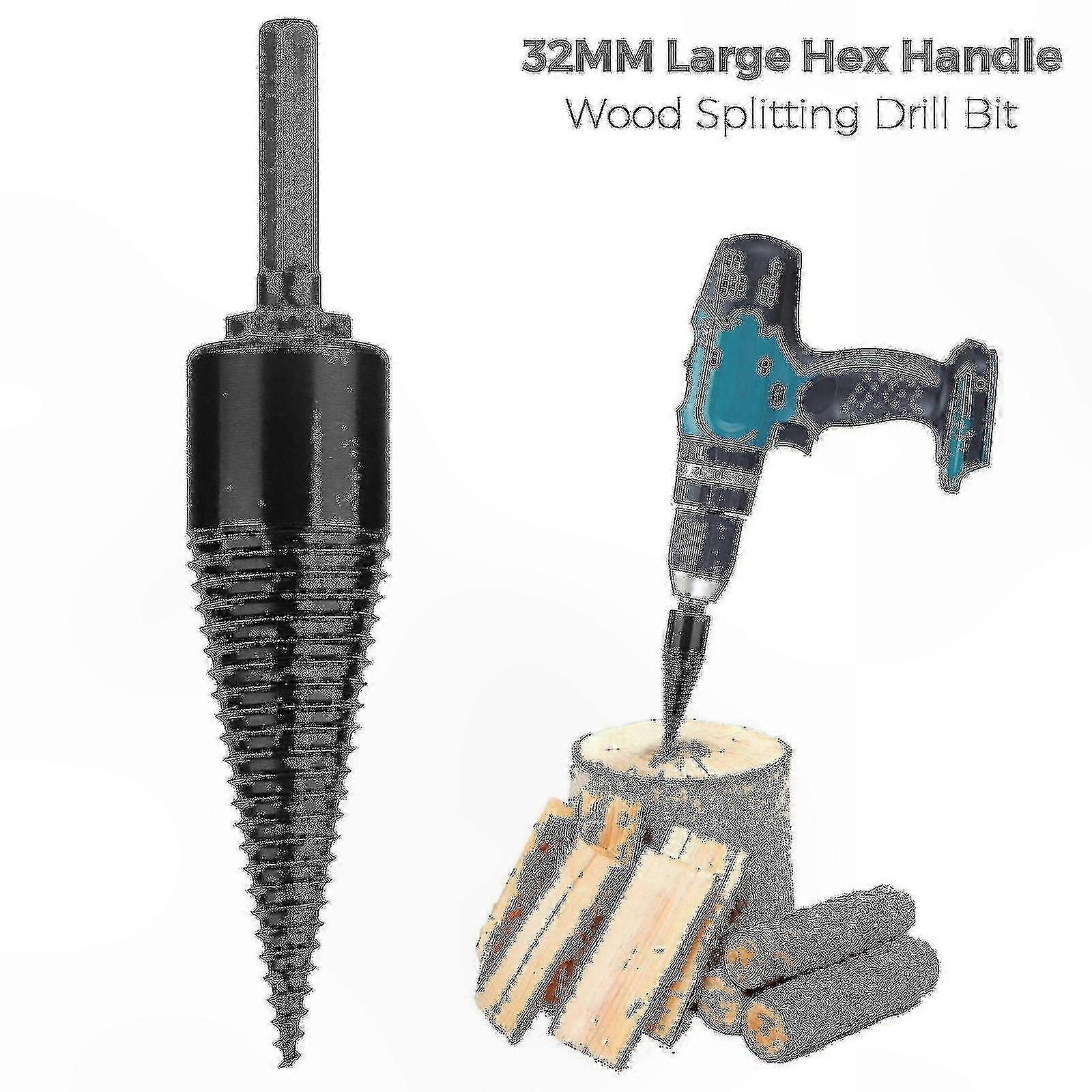 Hex Shank Cone Drill Bit for Wood Splitting and Log Cutting
