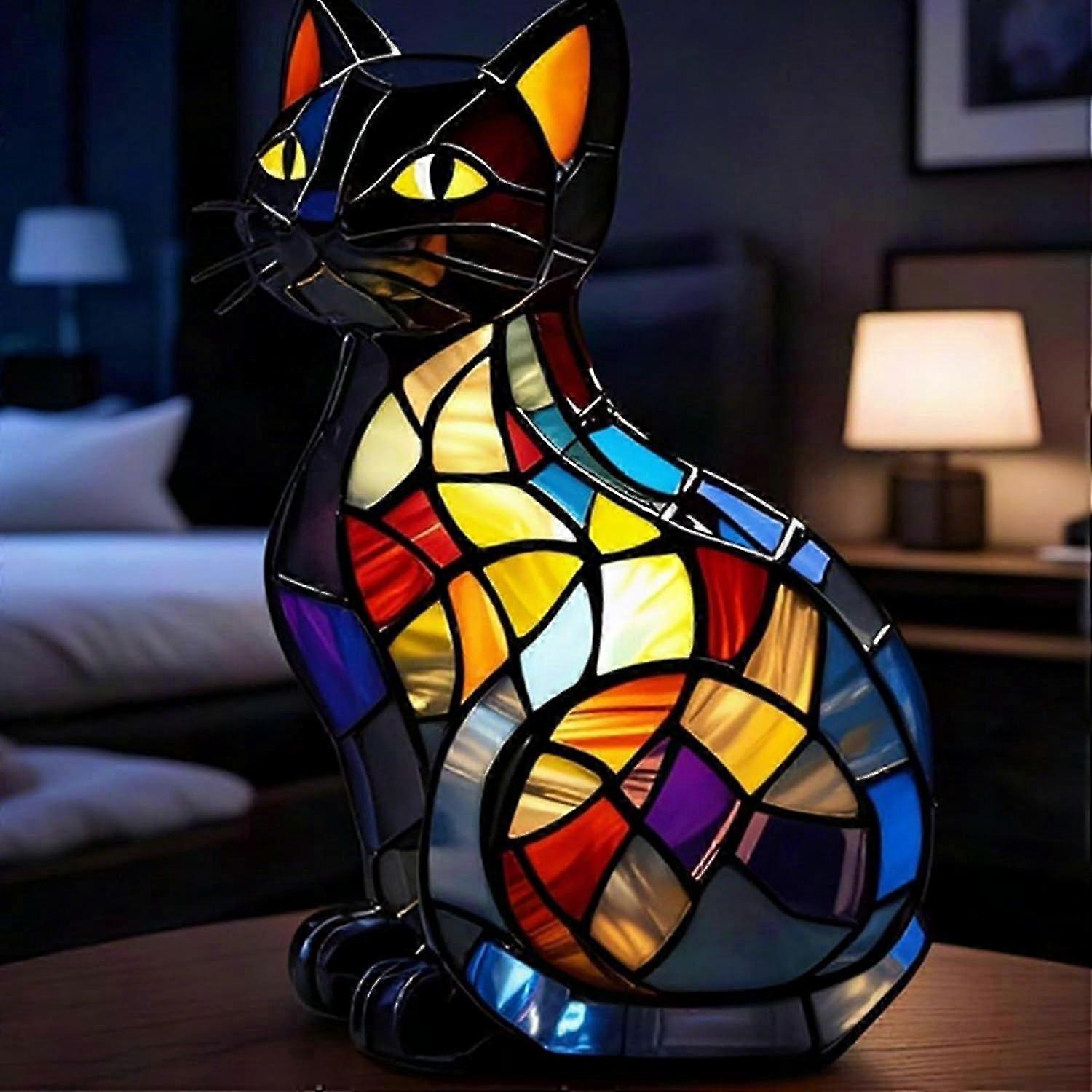 Lampe De Chevet Chat Palazzo INT - 52 Cm - Figure Animale Rétro - Blanc