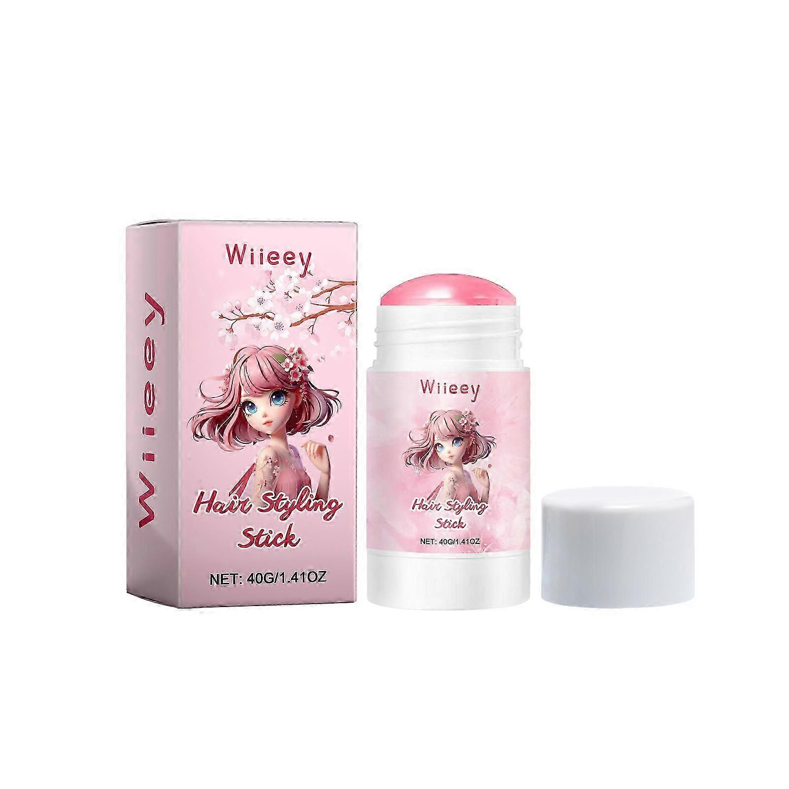 Wiieey cherry blossom flavored styling hair stick, perm, curl, styling, moisturize, smooth hair care, smooth out frizz