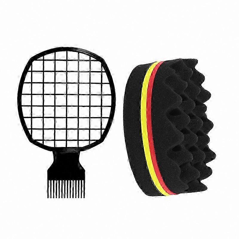 Twist Wave Comb and Hair Sponges for Curling Men's and Women's Hair Styles