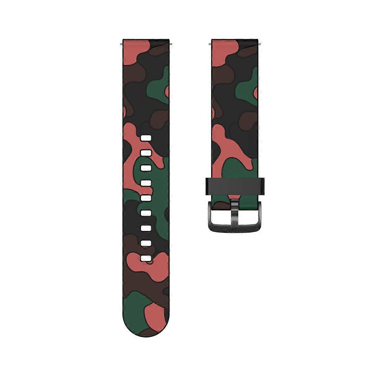 Replacement Watch Band 22 mm Camouflage Red for Fitness Tracker and Activity Tracker, Durable and Stylish Design