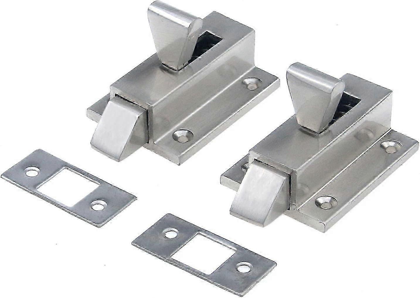 2Pack Gate Door Lock Spring Load Bolt Latch Security Guard, Aluminu...