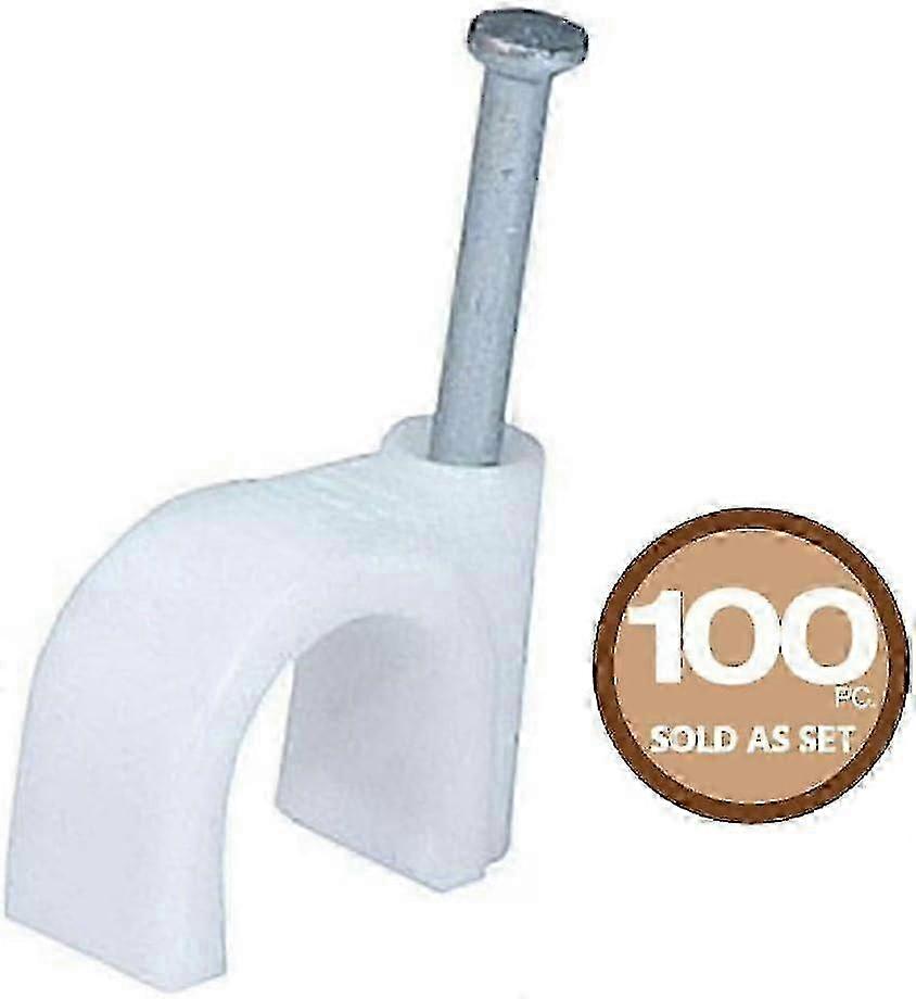 Circle cable clips with steel nail  10mm  100pcs/Pack