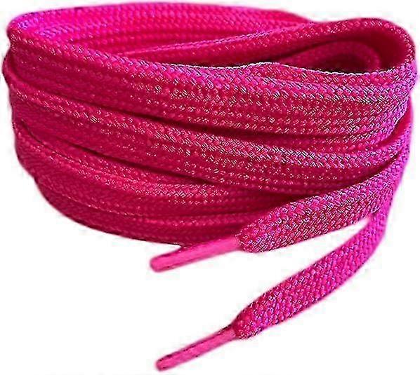 Pink shoelaces for sports shoes, 120cm long, 8mm wide with tips, suitable for multiple occasions