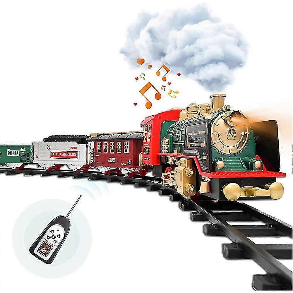 Remote control toy train set for children with realistic tracks