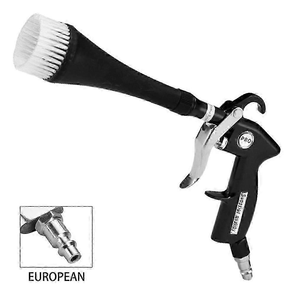 Compressed air device for dry cleaning car interiors