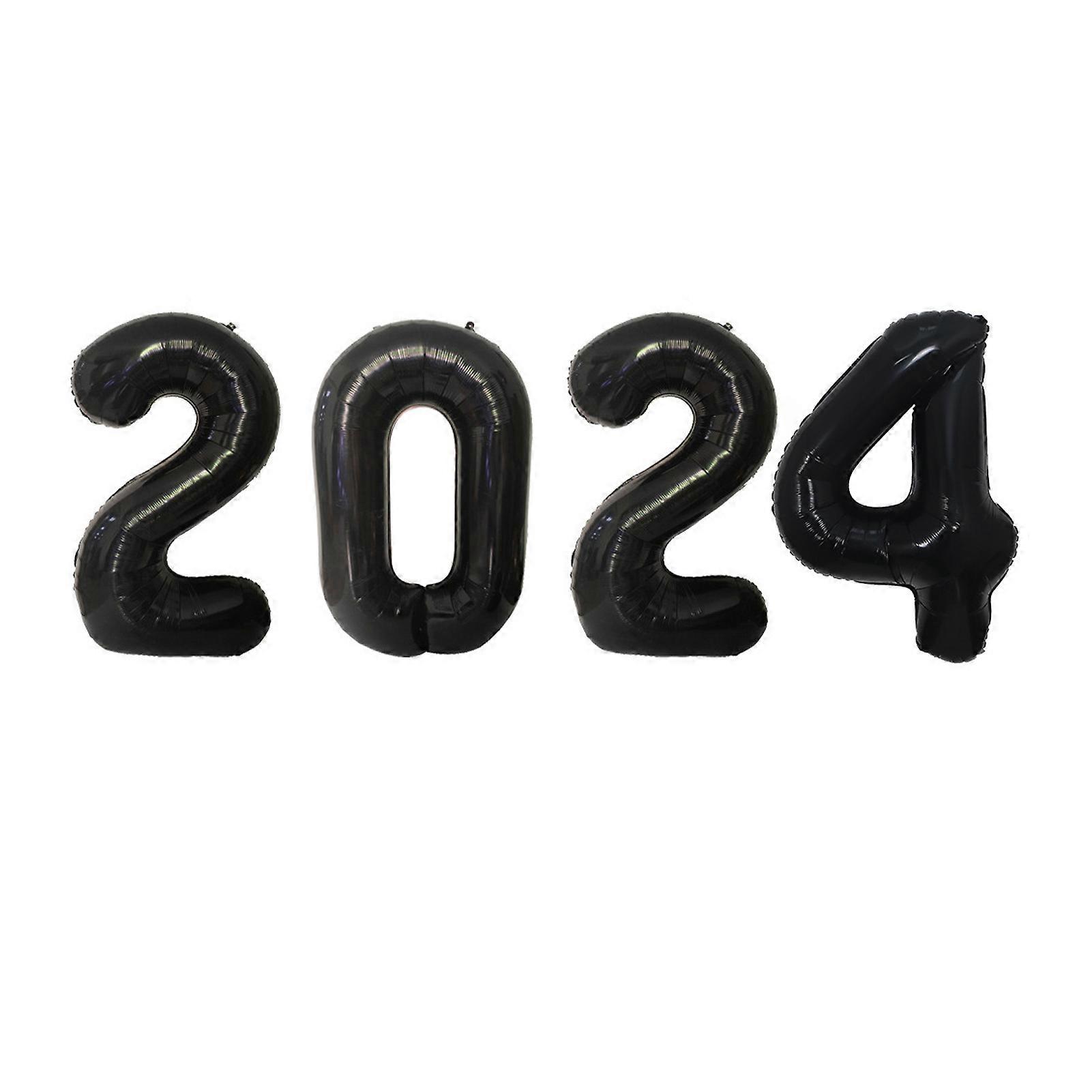 Grattis 2024 folienummer ballong nyår fest dekorationsset