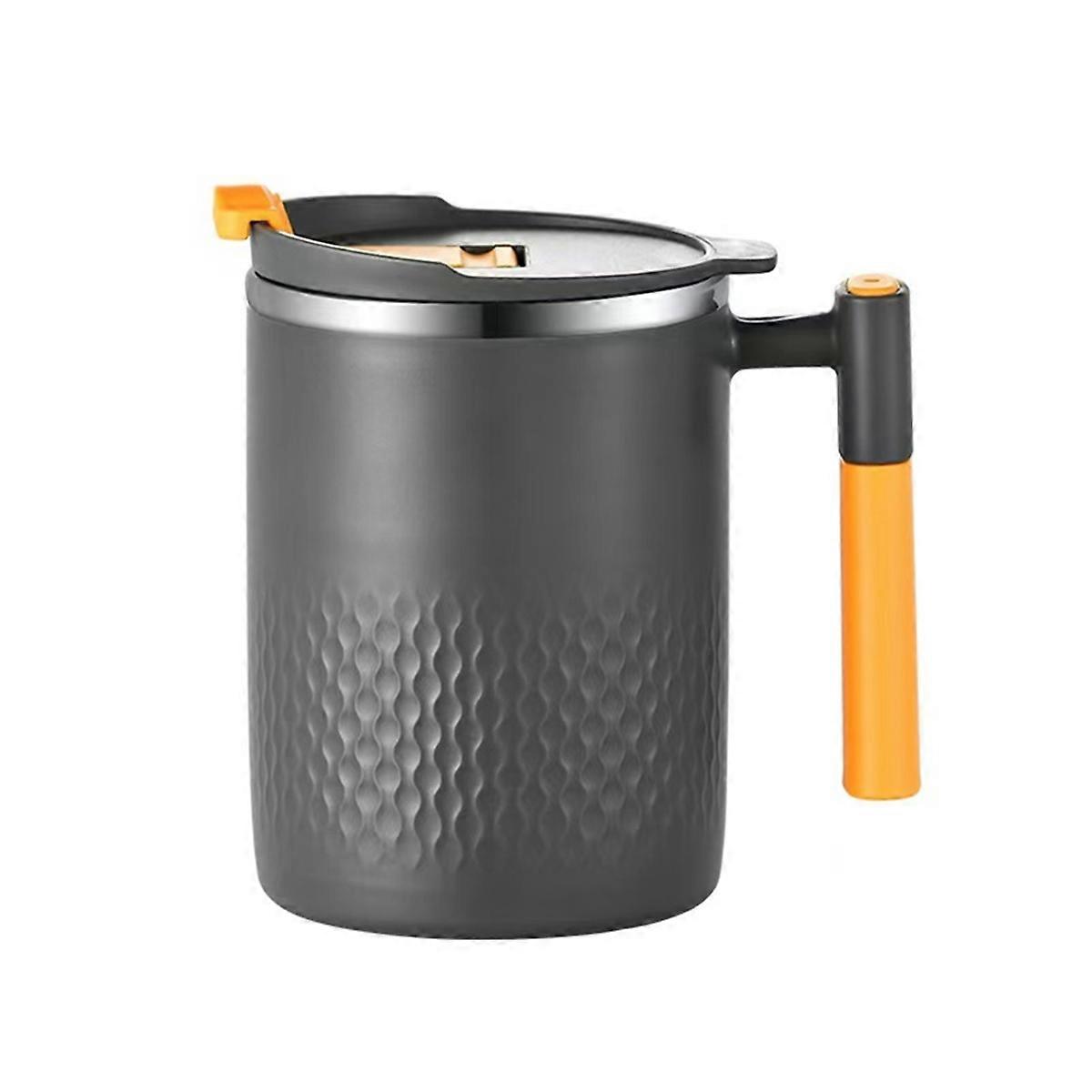 Portable Double-Layer Anti-Scalding Coffee Mug 304 Stainless Steel Water Cup with Handle and Cover Leak-Proof Cups