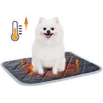 Almofada de Autoaquecimento para Gato & Cachorro, Tapete de Aquecimento para Filhotes Lavável Antiderrapante, Cobertor Térmico de Pelúcia Macia, Colchão de Cama Extra Quente Ecológico, L 70x48cm