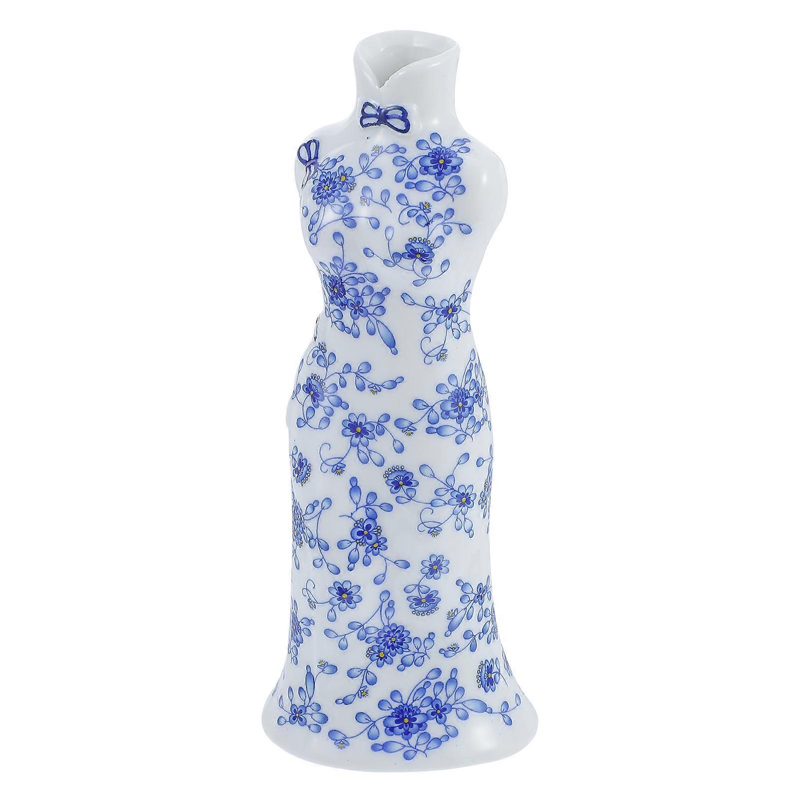 Porcelain Vase Cheongsam Shape for Home Decoration 1piece
