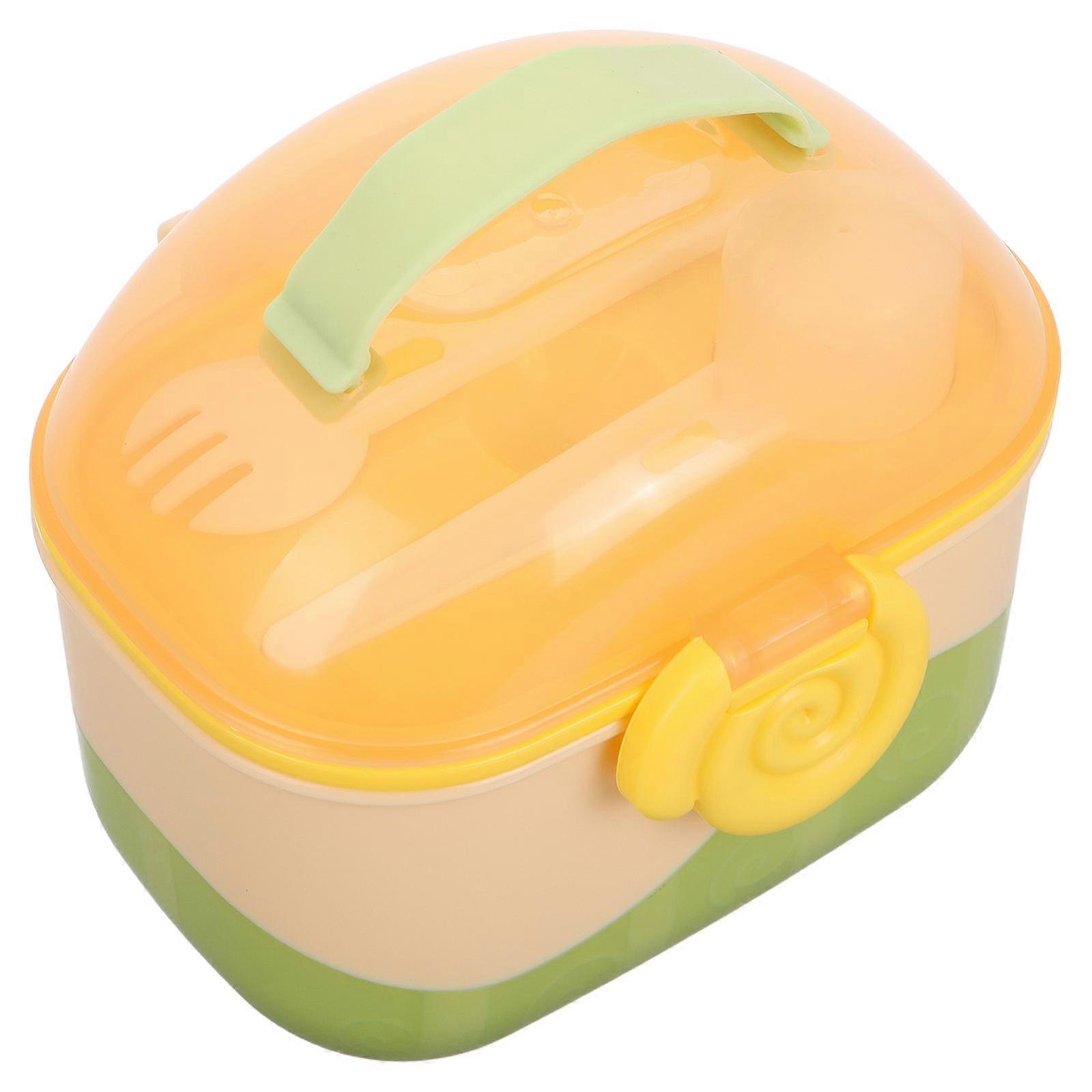 Portable Baby Food Storage Box for Travel with Multicompartment Design and Sealed Lid Light Green