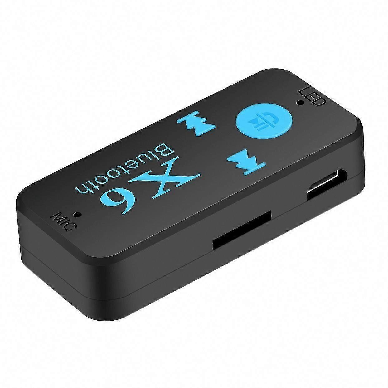X6 Wireless Bluetooth 4.0 Adapter 3-in-1 USB Receiver for Audio, TF Card Reader, and MIC Call
