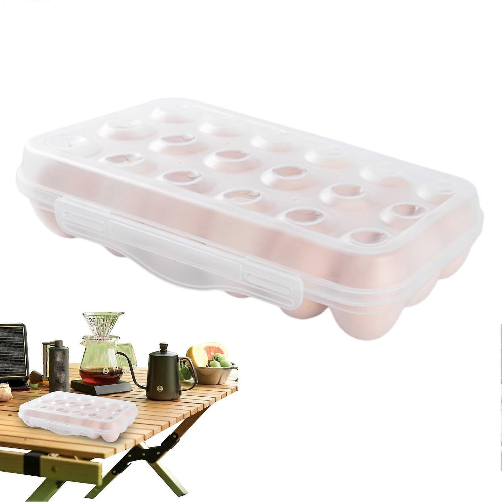 Egg Box for Fridge AntiCollision Transparent Stackable Egg Holder for Refrigerator Snap Opening