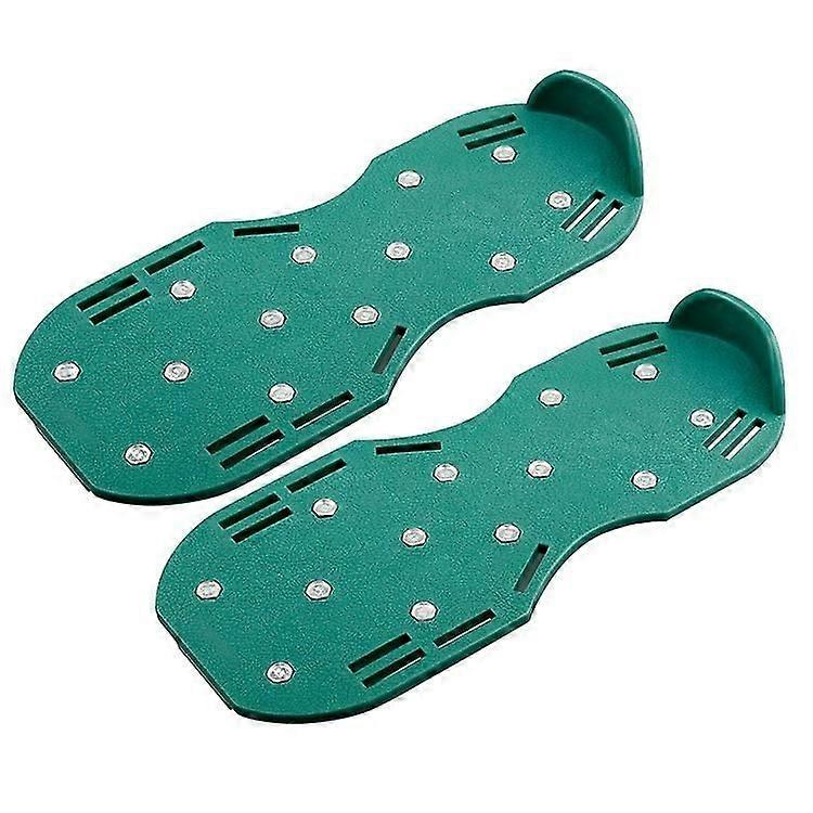 Lawn Punch Shoes, Spikes Lawn Punch Tool Punch Shoes for Epoxy Flooring, Lawn Yard Patio Lawn Garden Yard Butler 2 PCS Green