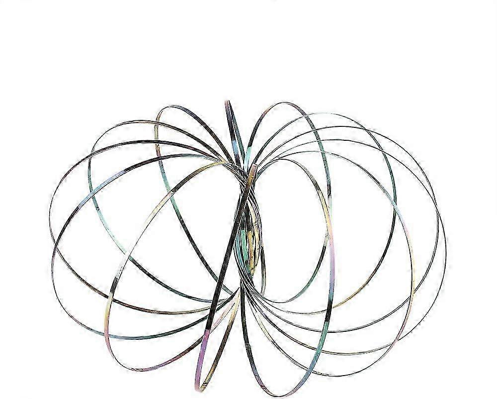 Magic Flow Ring, 3D Spring Metal Rings Interactive Kinetic Fingertip Relieves Stress Toys for Kids and Adults