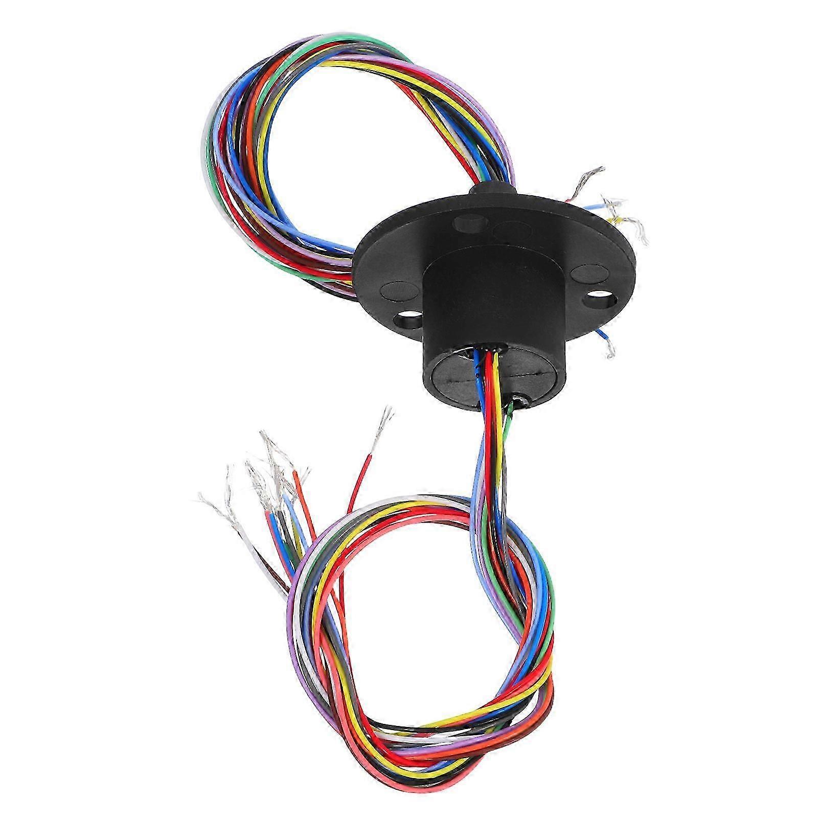 Rotary Connector Assembly 12-way 2a Collector Ring Connector For Industrial Equipment 360-degree Rotation Rubber Material 1pack