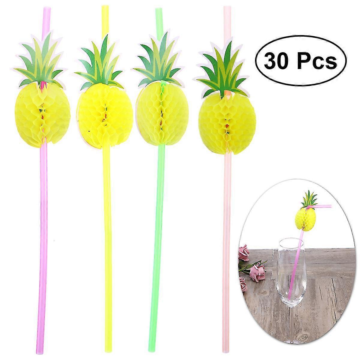 30 Pcs Drinking Straws Plastic Disposable Plastic Straws Cocktail Straws Paper Drinking Straws