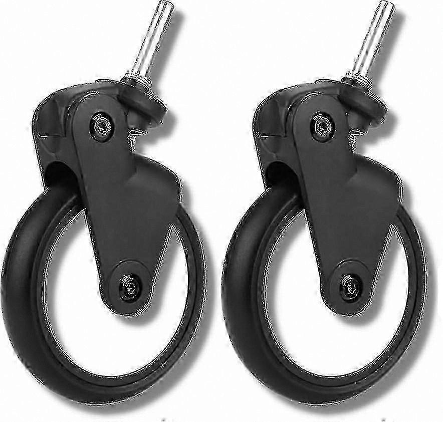 Stroller Accessory Kit with Rubber Front Wheels for Compact Travel Carriage (1 Pair) - Durable and Reliable Performance