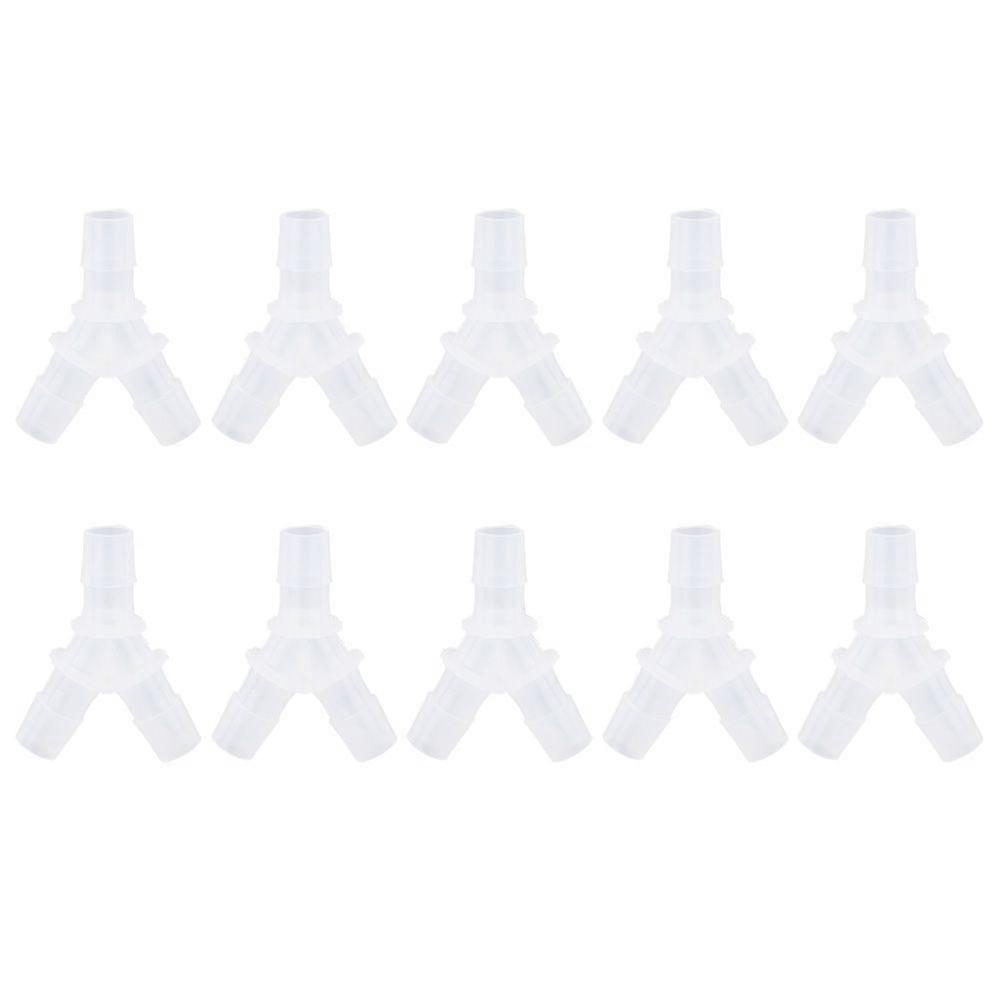10PCS Soft Hose Fittings Y Type Connector Aquarium Fish Tank Air Pump Junction 3 Way Connector(8mm )