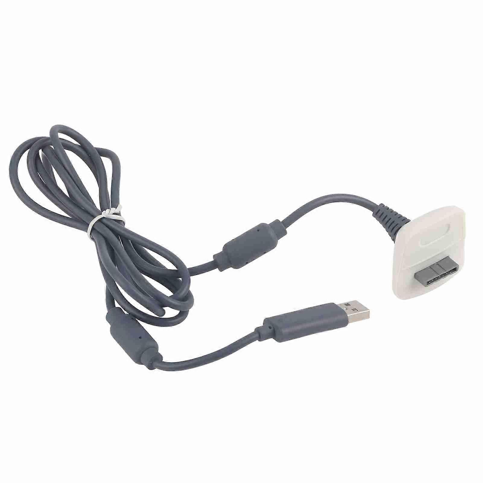 For Microsoft for Xbox 360 Wireless Controller USB Charger Quick Charging Cable Cord (White)