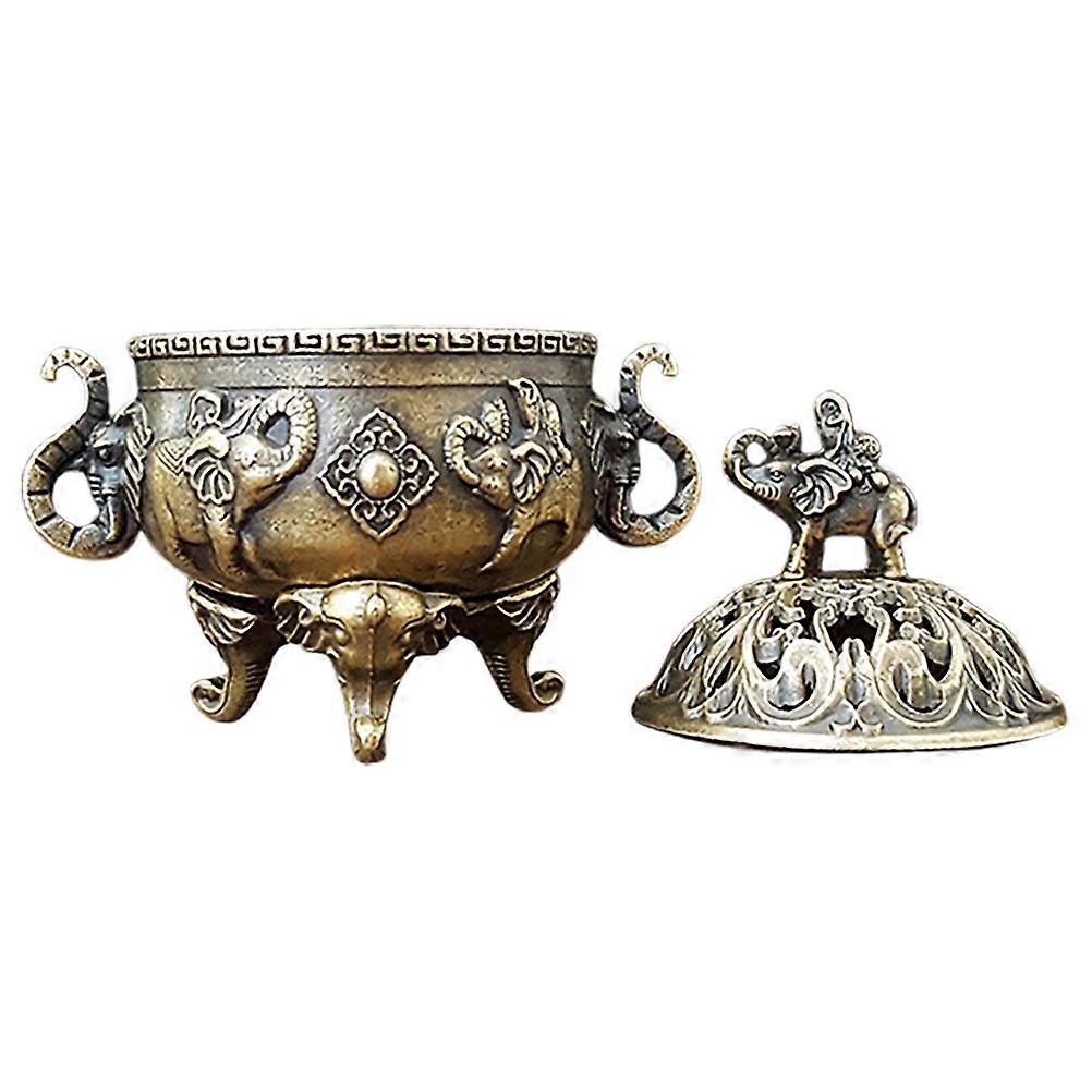 Mini Copper Incense Burner Tripod Holder for Home Decor 2Pcs Set