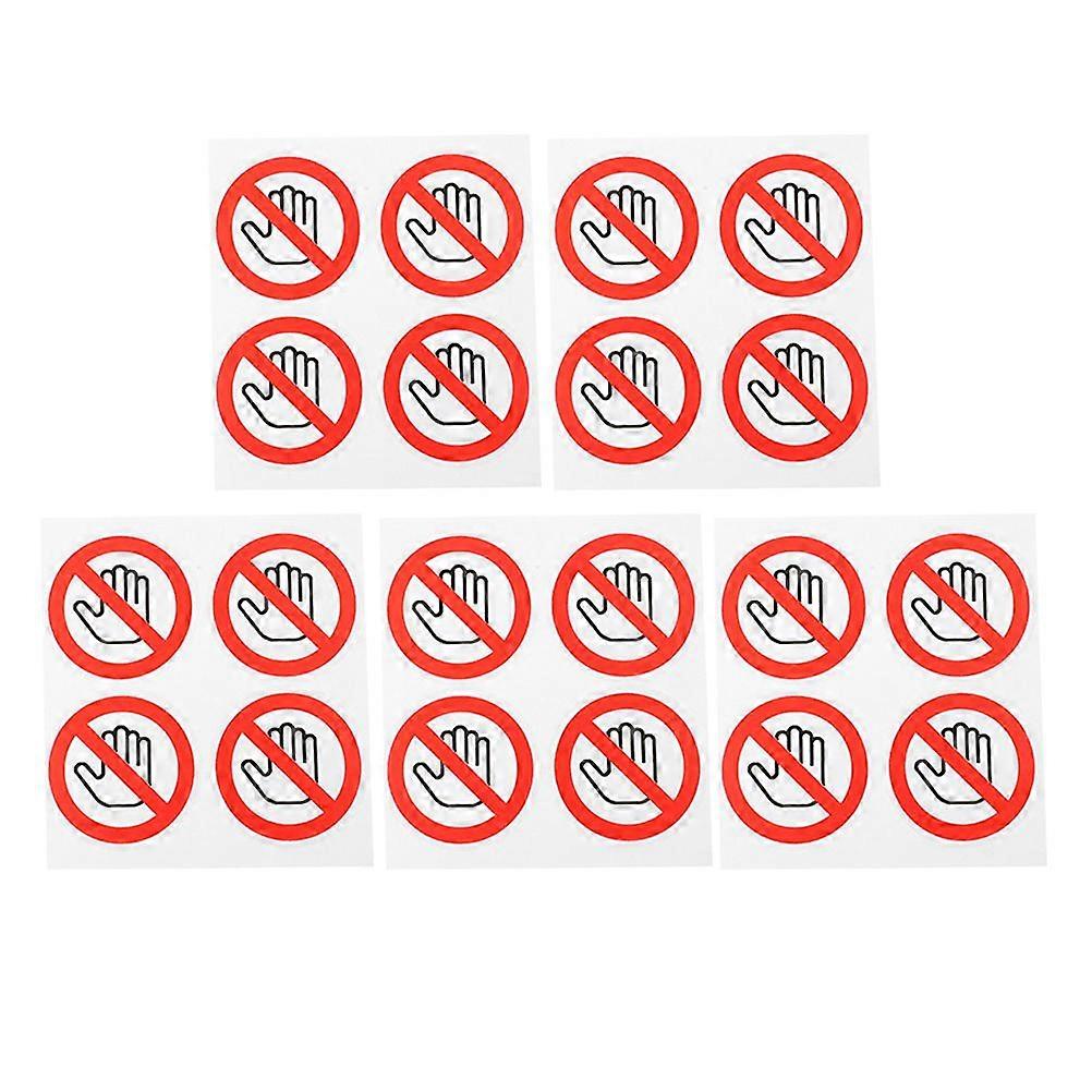 20pcs Please Do Not Touch Sign High Adhesive Warning Stickers for Mechanical Equipment Safety Vinyl Decals for Factory Lab Toolbox and Car